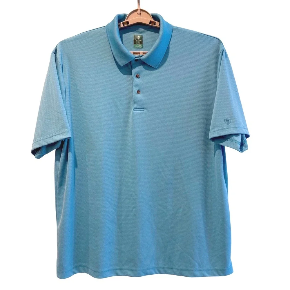 PRO TOUR Airplay Golf Polo Shirt Blue XXL Men's Short Sleeve Polyester